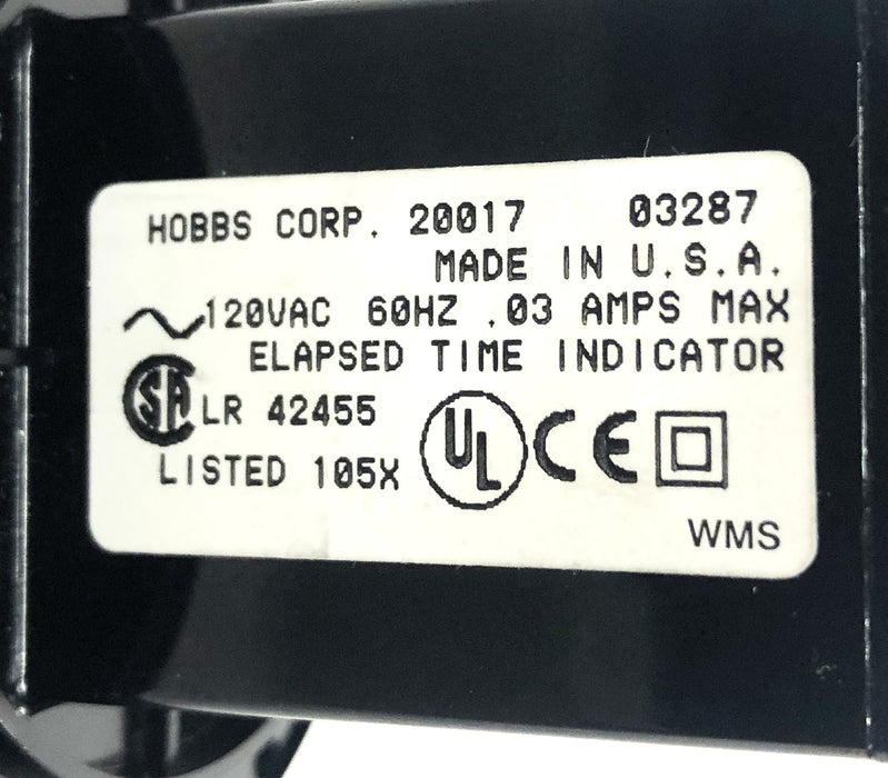 Hobbs 120VAC 60Hz .03 AMPS MAX Elapsed Time Indicator 20017 NOS