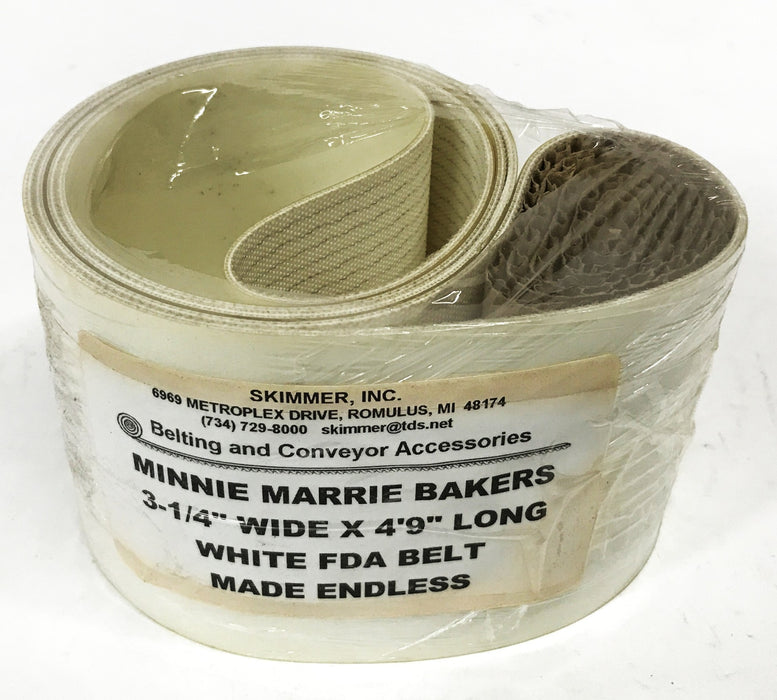 Skimmer Inc. 3-1/4 inch x 57 inch White FDA Belt NOS
