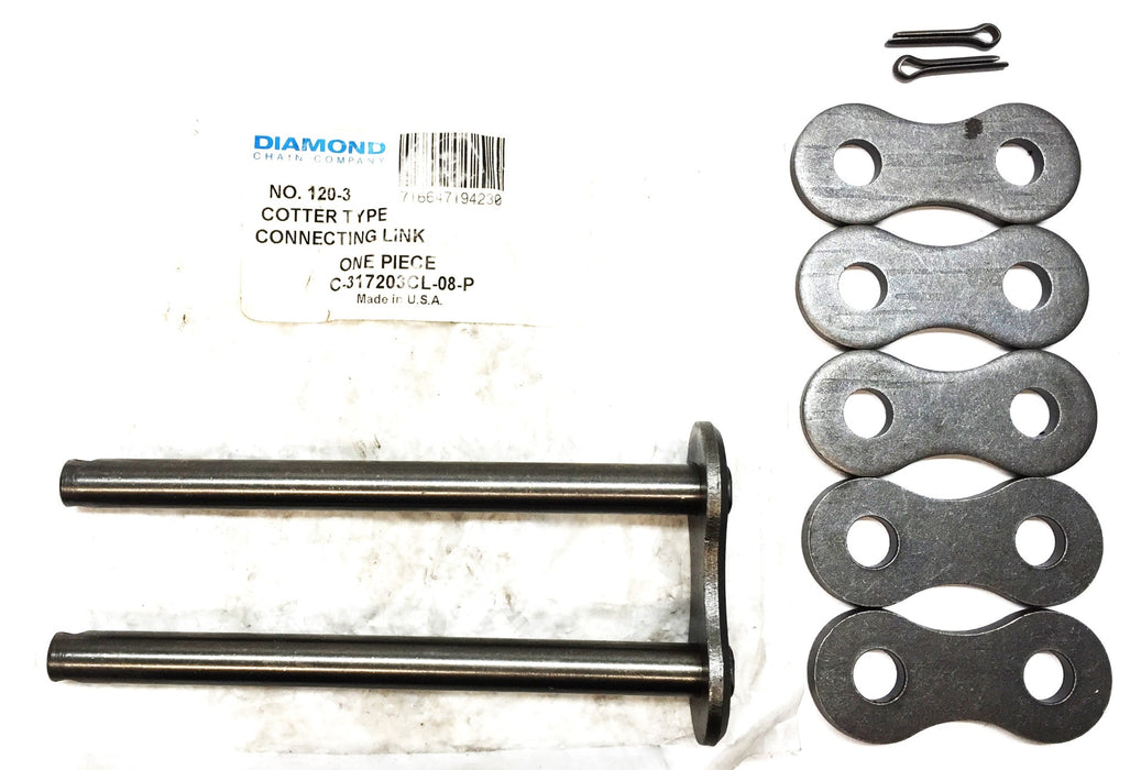 Diamond Chain Company No.120-3 Cotter Type Connecting Link C-317203CL-08-P NOS