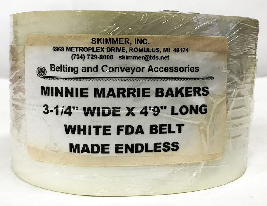Skimmer Inc. 3-1/4 inch x 57 inch White FDA Belt NOS