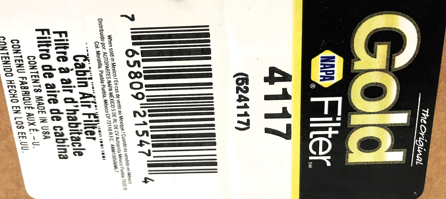 Napa Gold Cabin Air Filter 4117 [Lot of 3] NOS