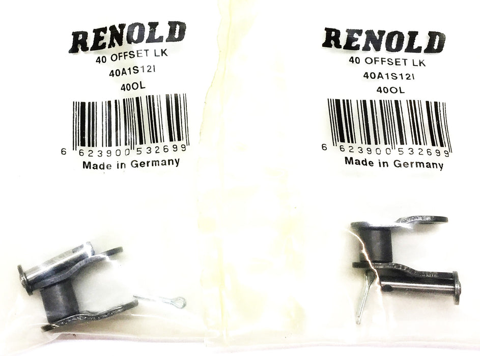 Renold Offset Roller Chain Link 40A1S12I [Lot of 2] NOS