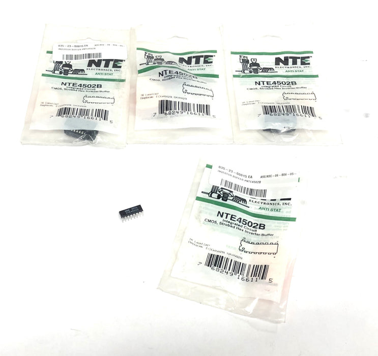 NTE ANTI STAT Strobed Hex Inverter Integrated Circuit NTE4502B [Lot of 4] NOS