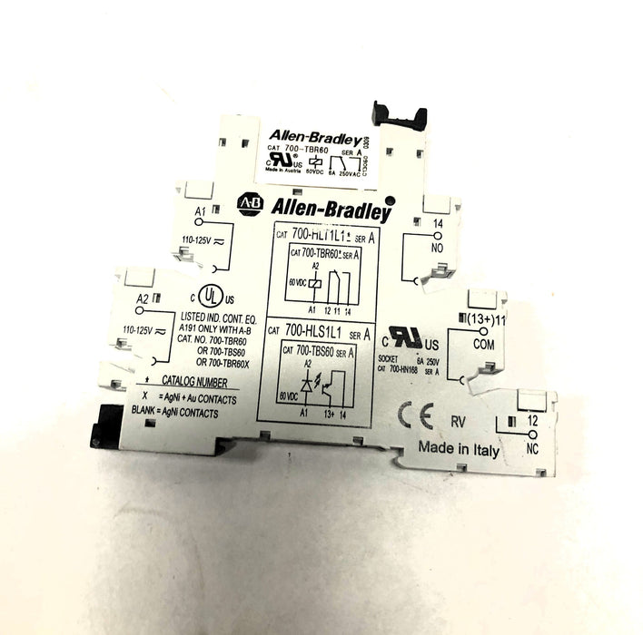 Allen-Bradley 110-125V CAT Terminal Block Relay 700-HLT1L1 (700-HLS1L1) NOS