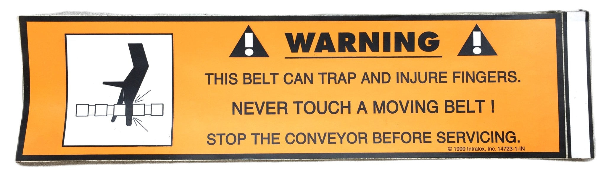Intralox 11" x 3" Conveyor Belt Safety Warning Sticker 14723-1-IN [Lot of 5] NOS