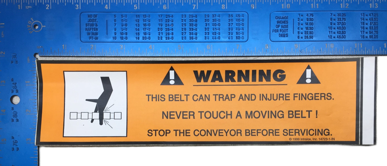 Intralox 11" x 3" Conveyor Belt Safety Warning Sticker 14723-1-IN [Lot of 5] NOS