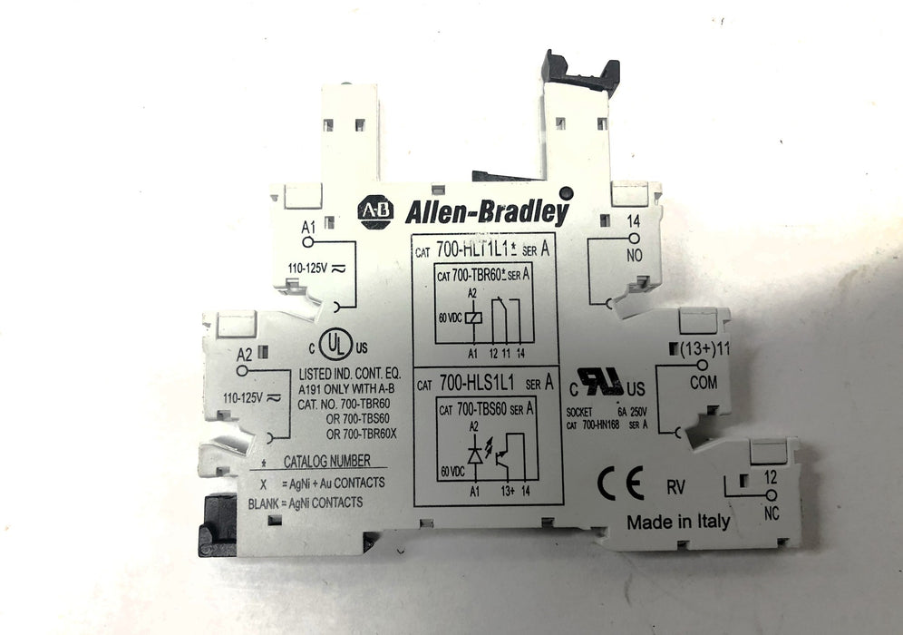 Allen-Bradley 110-125V CAT Terminal Block Relay 700-HLT1L1 (700-HLS1L1) NOS