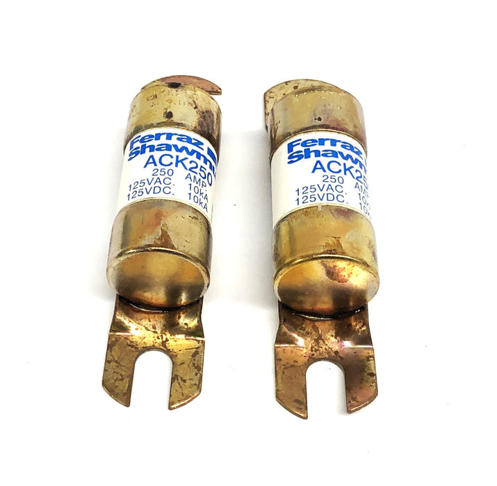 Ferraz Shawmut 250A 125V-10kA Fuse ACK-250 [Lot of 2] NOS