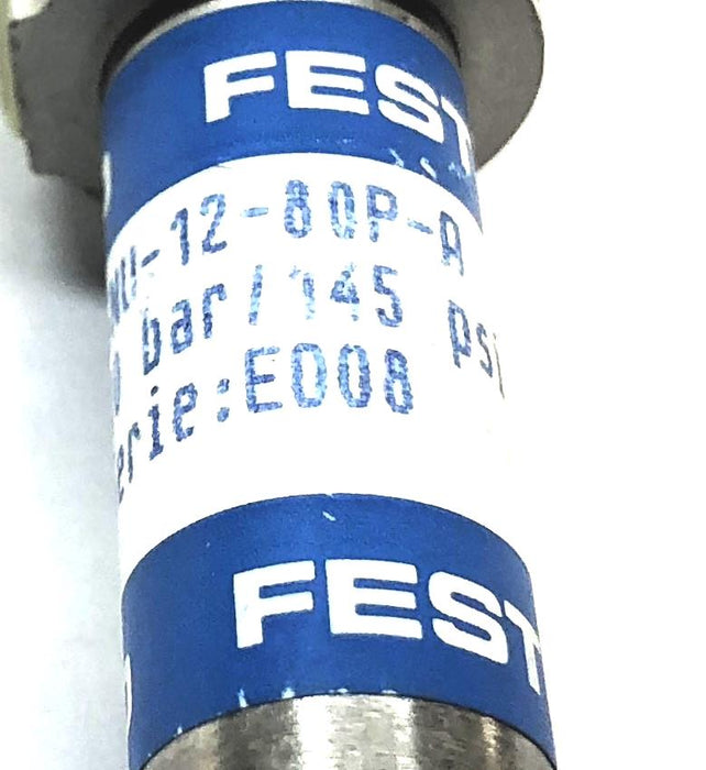 Festo 10 Bar / 145 PSI P. Max Pneumatic Cylinder DSNU-12-80P-A NOS