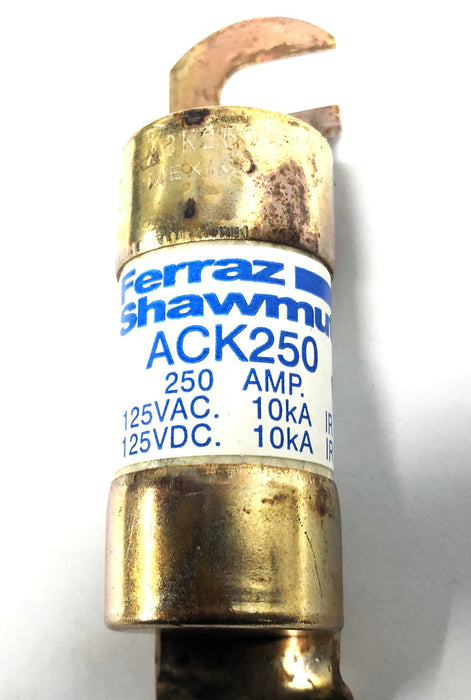 Ferraz Shawmut 250A 125V-10kA Fuse ACK-250 [Lot of 2] NOS