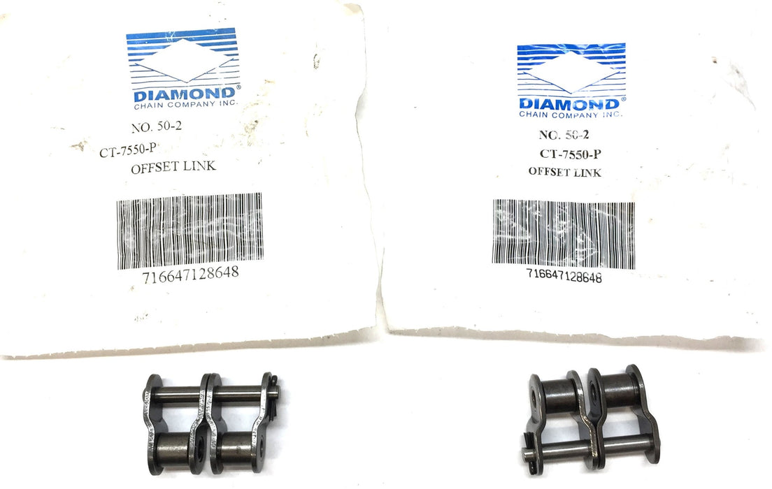 Diamond Chain Company No.50-2 Offset Link CT-7550-P [Lot of 2] NOS