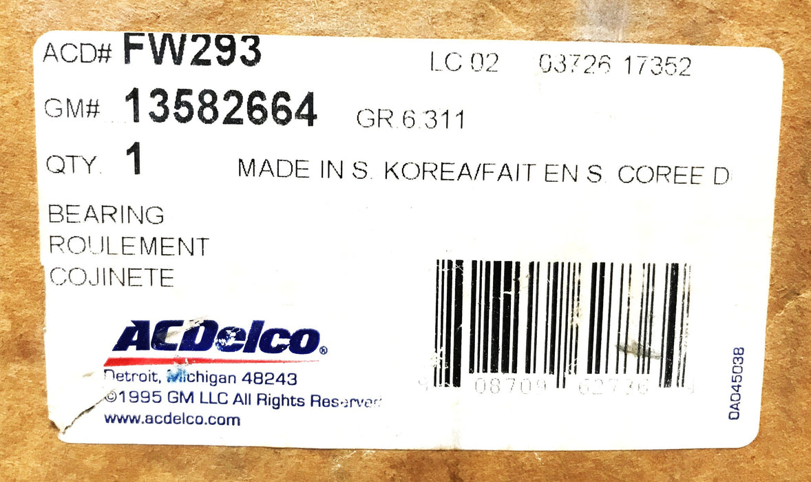 ACDelco GM Wheel Bearing and Hub Assembly FW293 NOS