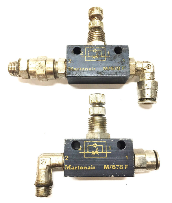 Norgren Speed Control Valves With Fittings M/678 F [Lot of 2] USED