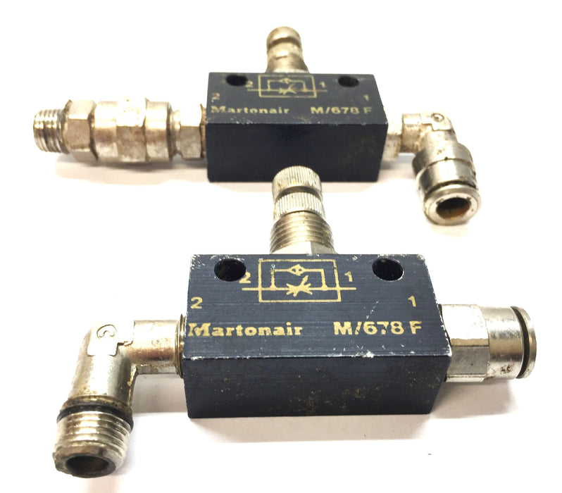 Norgren Speed Control Valves With Fittings M/678 F [Lot of 2] USED
