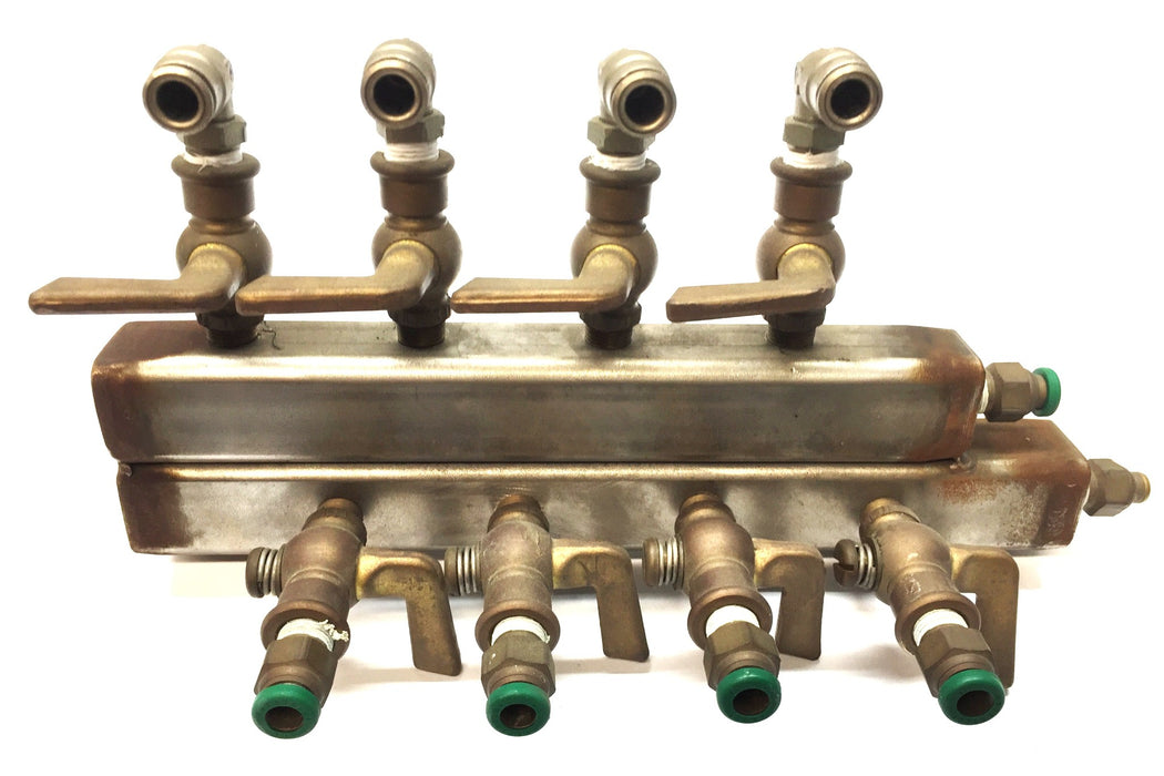 Unbranded 8-Port 1/4" Prestolok Stainless Steel/Brass Radiant Manifold Assy USED