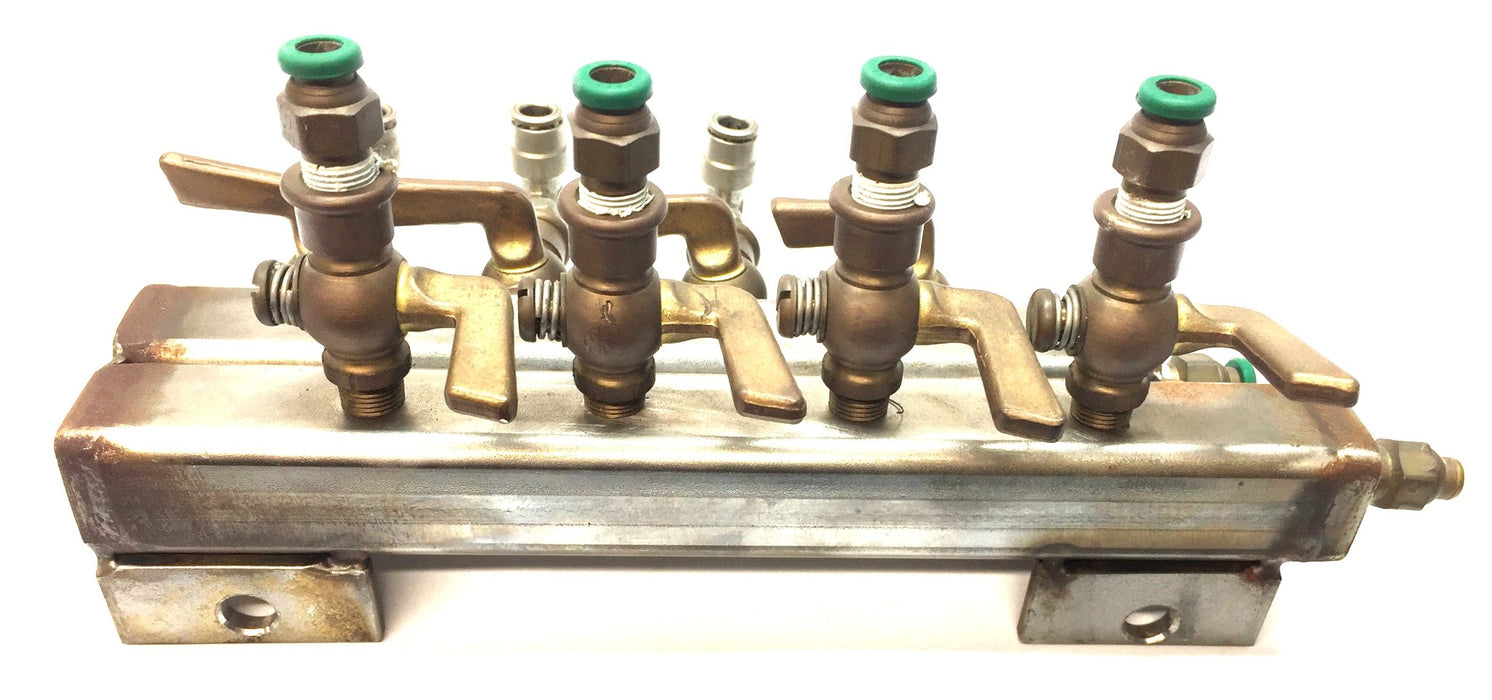 Unbranded 8-Port 1/4" Prestolok Stainless Steel/Brass Radiant Manifold Assy USED
