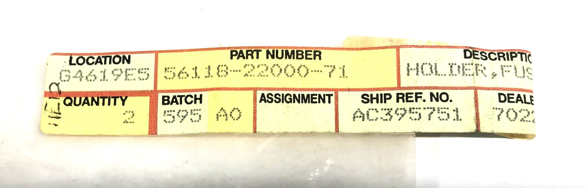 Toyota 20A Fuse Holder 56118-22000-71 NOS