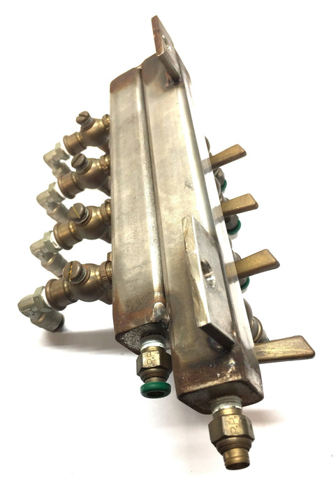 Unbranded 8-Port 1/4" Prestolok Stainless Steel/Brass Radiant Manifold Assy USED
