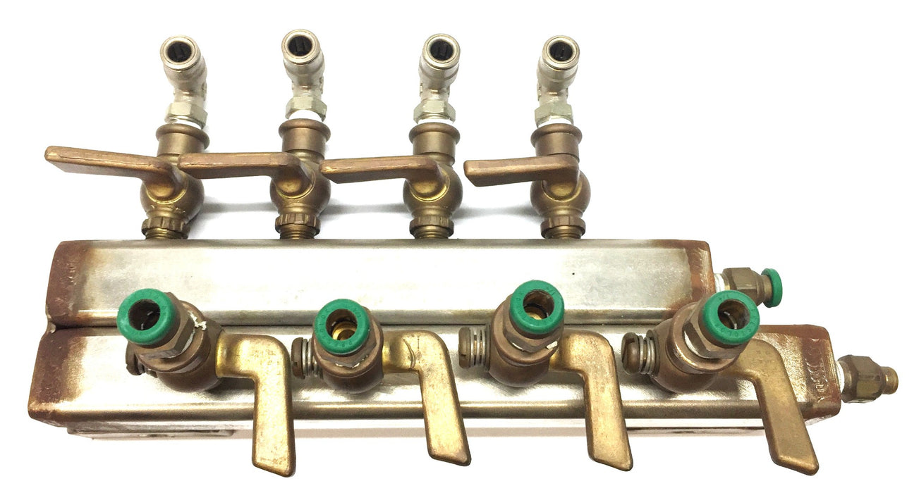 Unbranded 8-Port 1/4" Prestolok Stainless Steel/Brass Radiant Manifold Assy USED