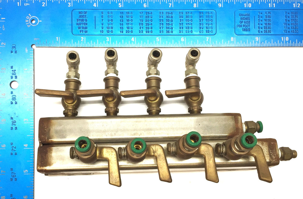 Unbranded 8-Port 1/4" Prestolok Stainless Steel/Brass Radiant Manifold Assy USED