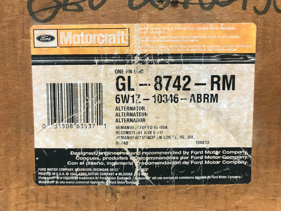 Motorcraft Ford Alternator GL-8742-RM REMANUFACTURED