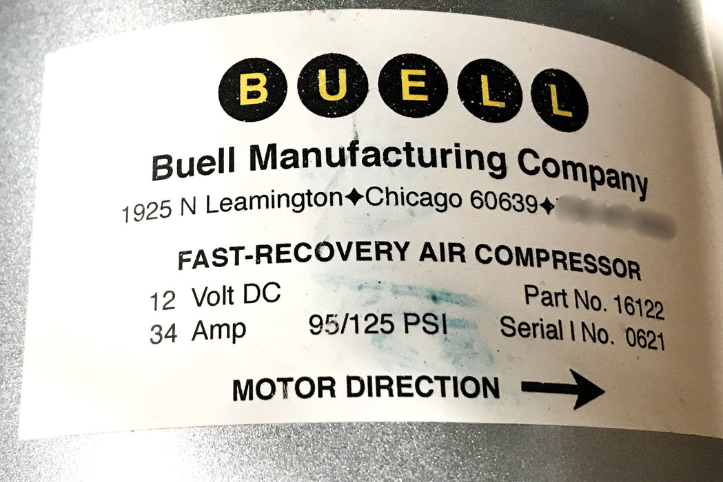 Buell/Amer Air Compressor Assembly 16122 (MP80S/2) USED