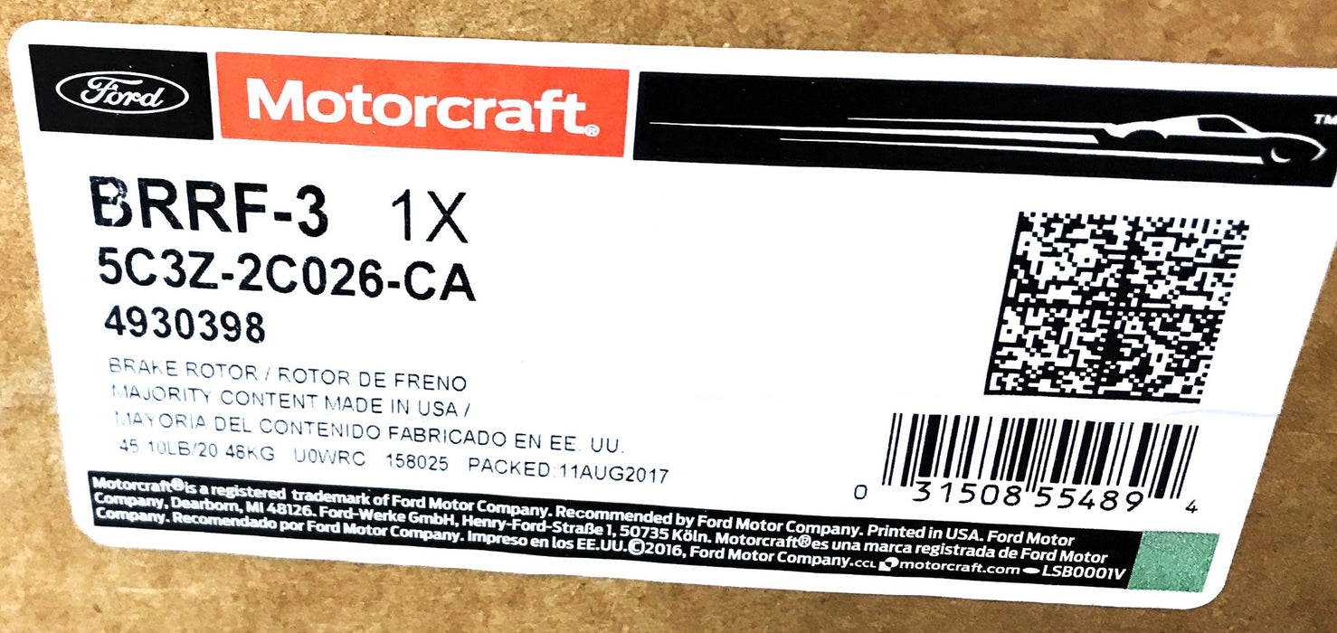Motorcraft Ford Disc Brake Rotor BRRF-3 ( 5C3Z-2C026-CA) (NOS)