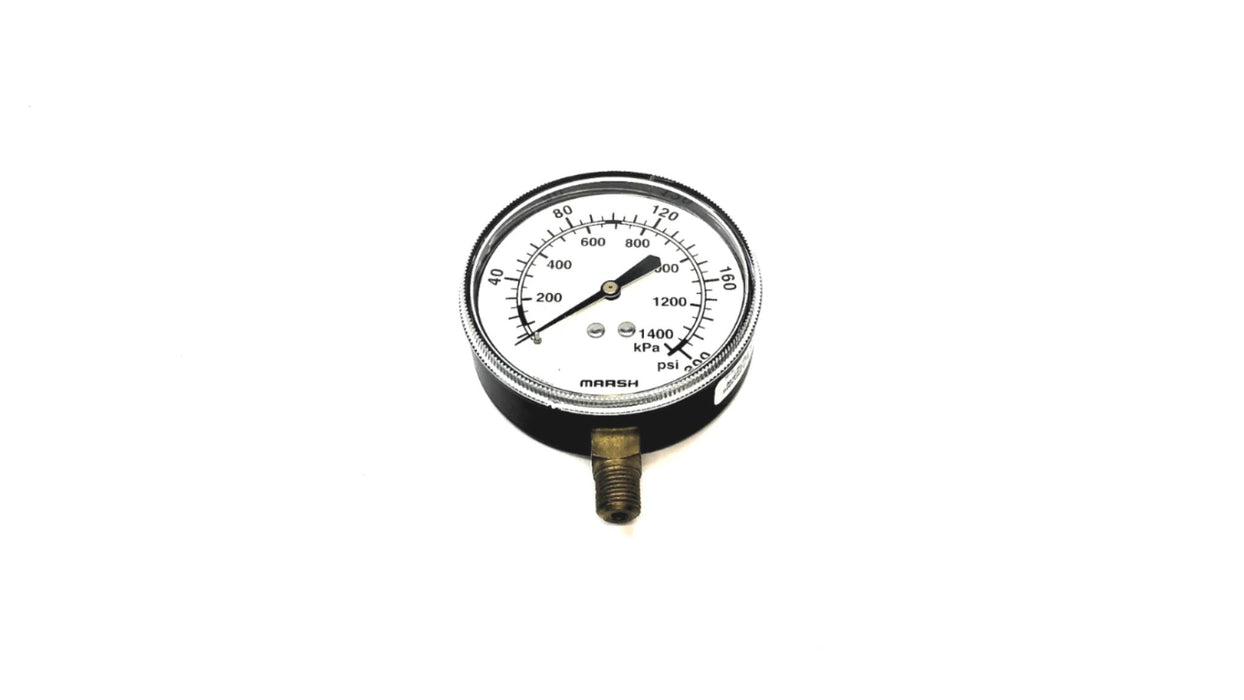 Marsh 1/4 NPT 0/200 PSI & KPA 3.5 STD Pressure Gauge J8054 NOS