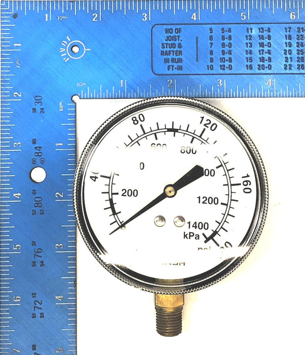 Marsh 1/4 NPT 0/200 PSI & KPA 3.5 STD Pressure Gauge J8054 NOS