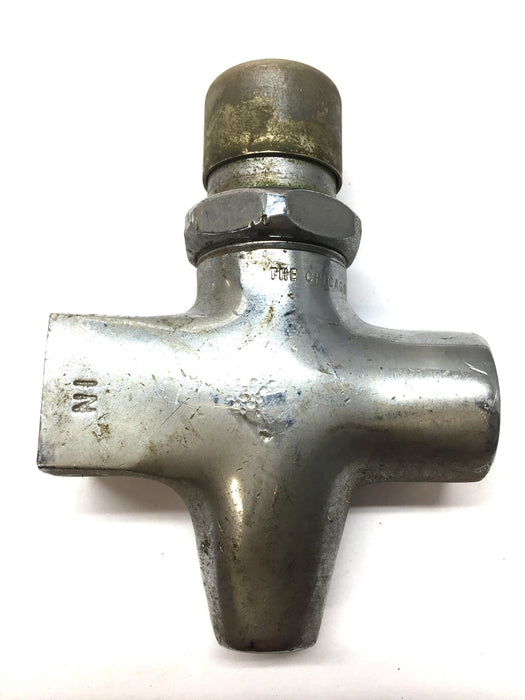 Chicago Faucet Chrome SS Push Button Valve for Urinal 5/8-18 Female Opening USED