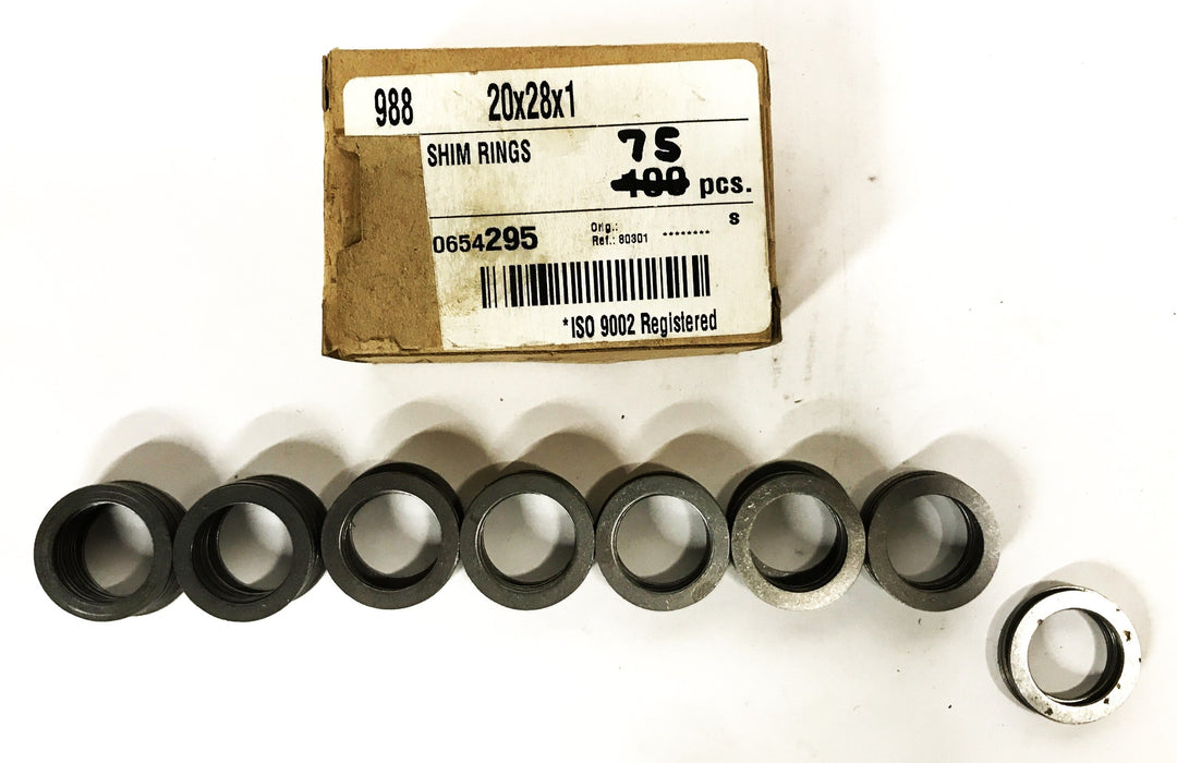 Unbranded 20mm x 28mm x 1mm Shim Rings 988-100 [Lot of 75] NOS