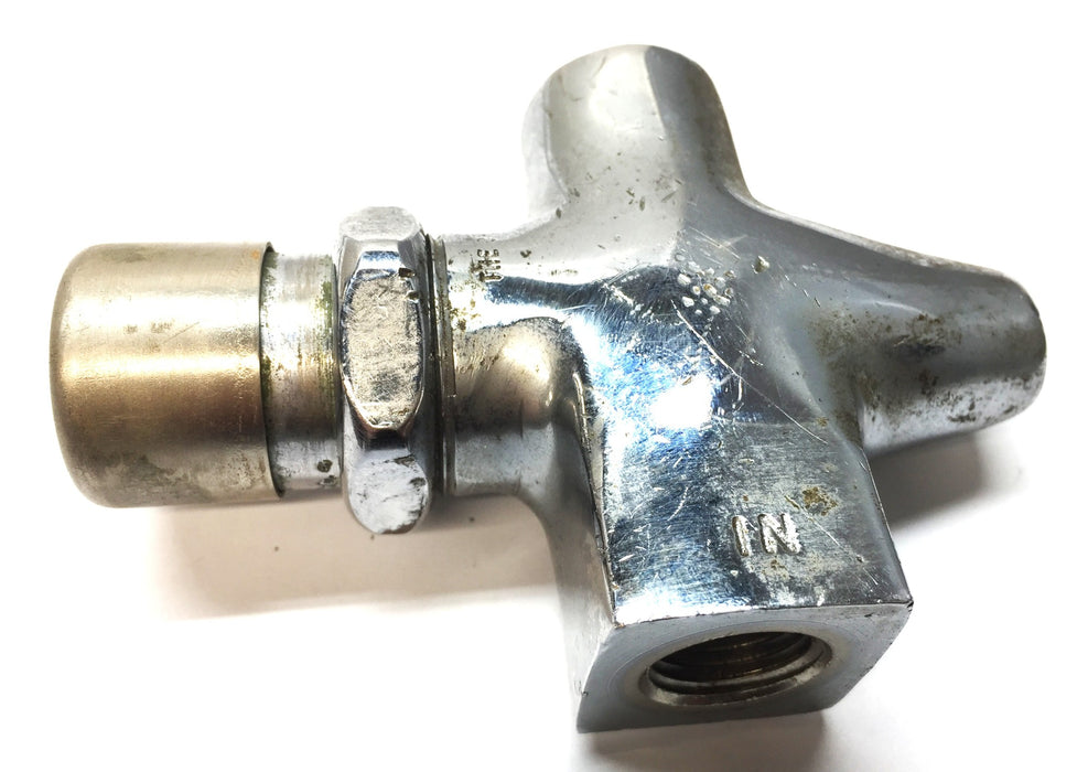 Chicago Faucet Chrome SS Push Button Valve for Urinal 5/8-18 Female Opening USED