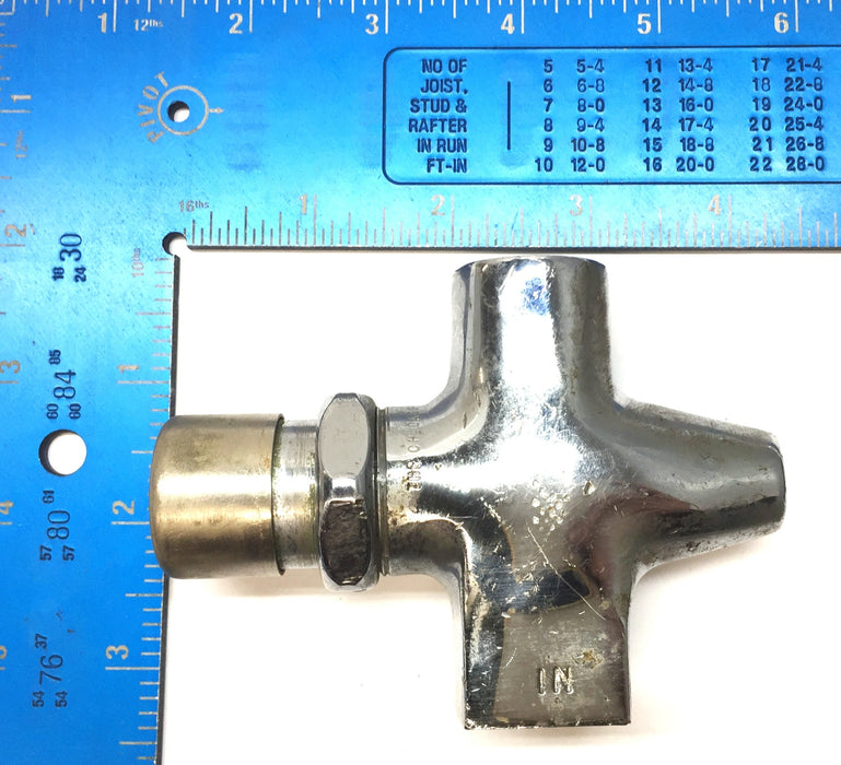 Chicago Faucet Chrome SS Push Button Valve for Urinal 5/8-18 Female Opening USED