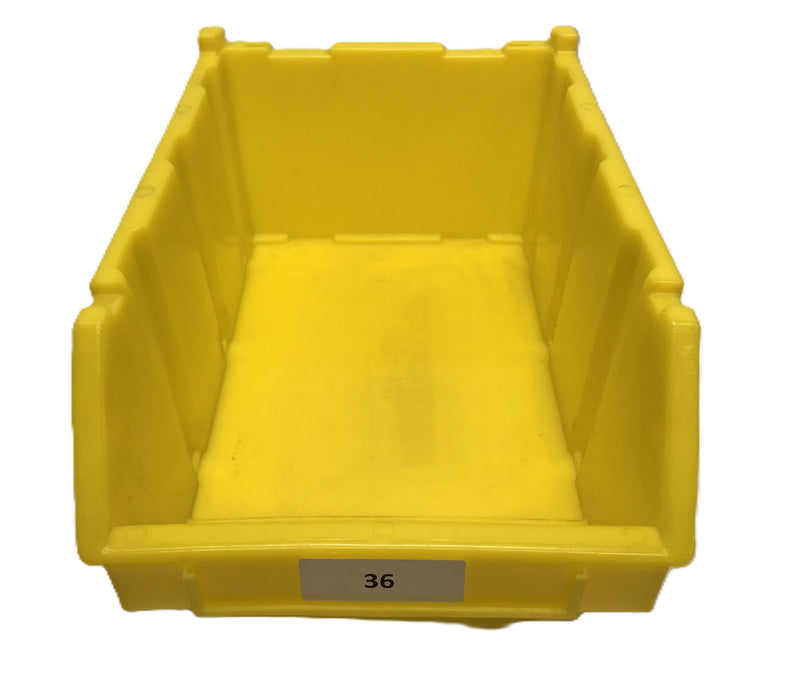 Rodman Approx 15-1/2x10-1/8x6-5/8" Nestable Yellow Storage Bins [Lot of 9] Used