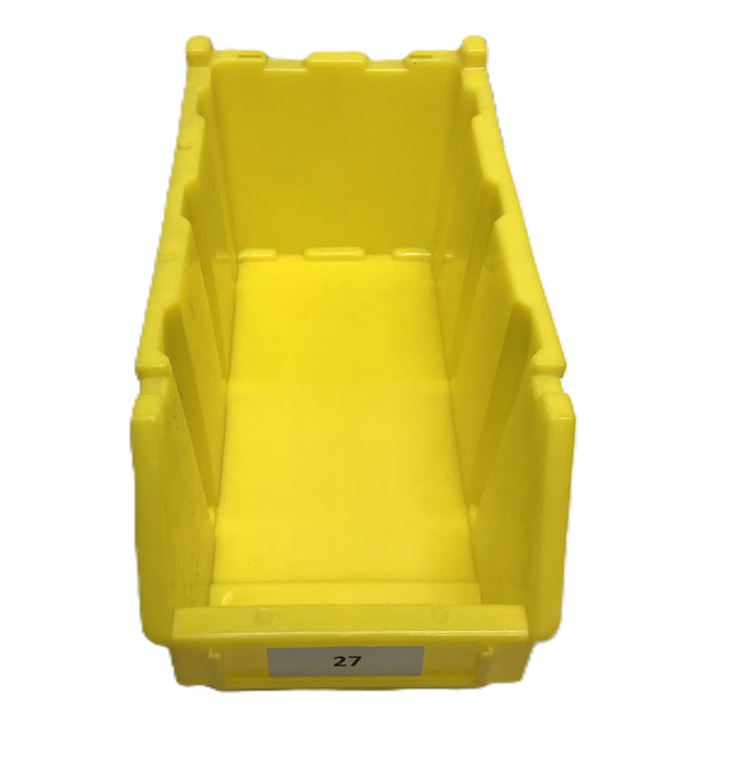 Unbranded Approx 15-1/2x7-1/2x6-5/8" Nestable Yellow Bins [Lot of 12] Used