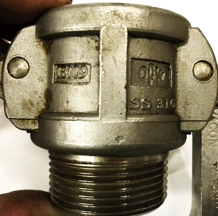 Civacon SS-316 Twin-Kam Hose Coupling 1-1/4-2-1/2 USED