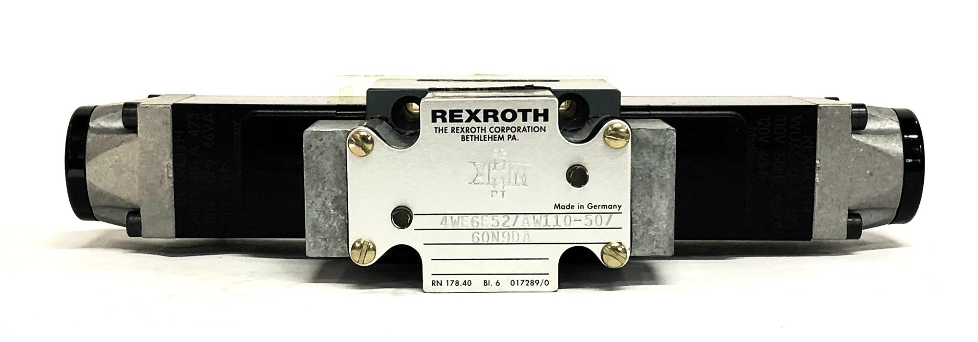 Rexroth Directional Solenoid Valve Assembly 4WE6E52/AW110-50/60N9DA NOS