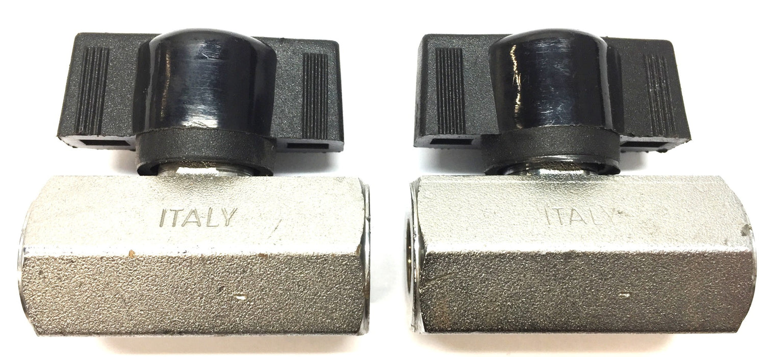 Unbranded Steel 2-Way Ball Control Valve 3/8" x 3/8" FNPT [Lot of 2] NOS