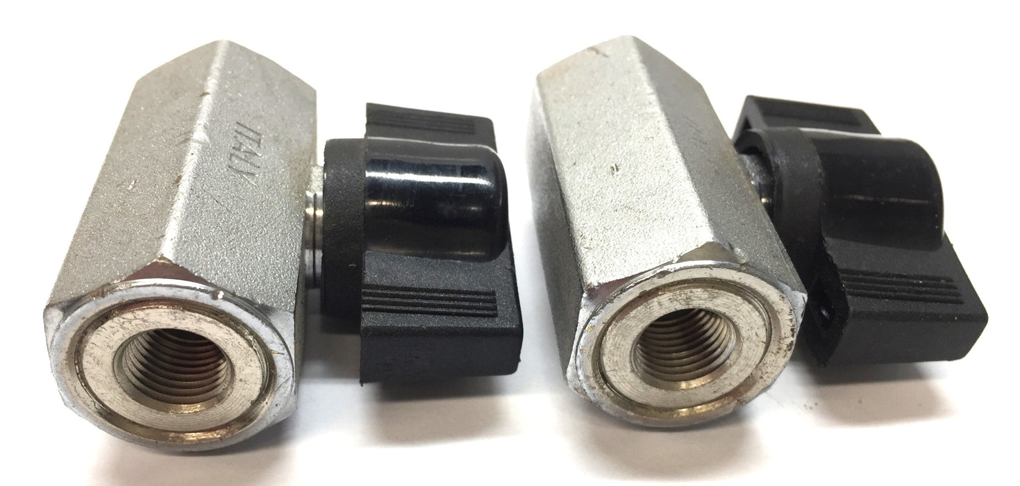 Unbranded Steel 2-Way Ball Control Valve 3/8" x 3/8" FNPT [Lot of 2] NOS