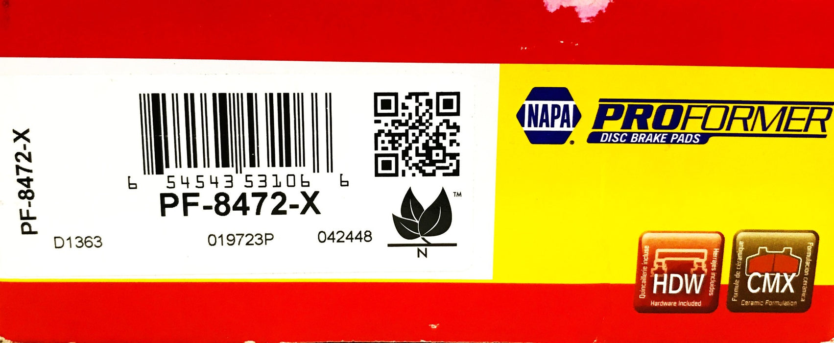 NAPA ProFormer Disc Brake Pad Set PF-8472-X NOS
