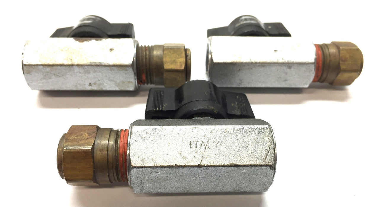 Alkon Steel/Brass 2-Way Ball Control Valve 3/8" FNPT [Lot of 3] USED