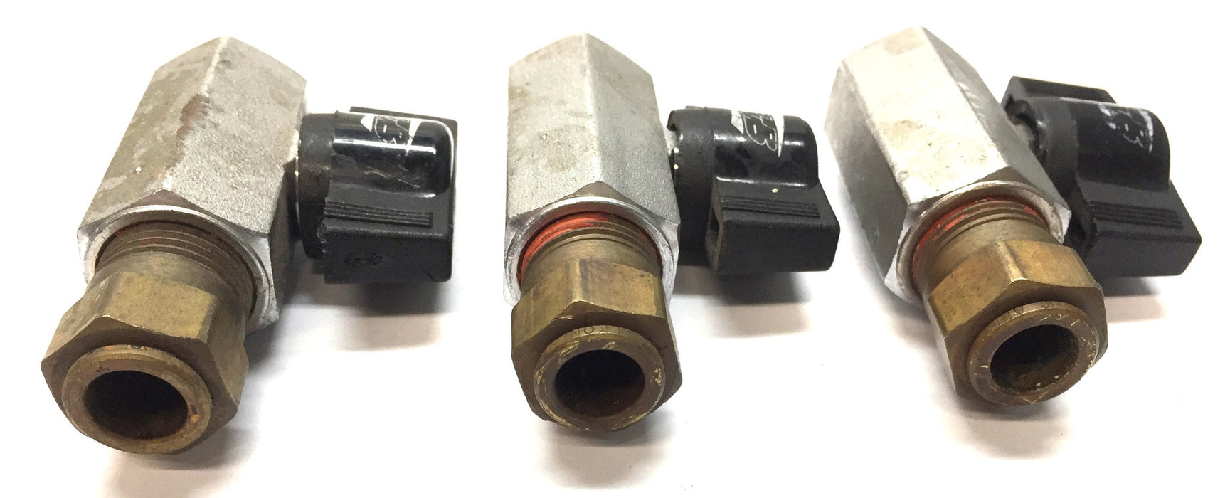 Alkon Steel/Brass 2-Way Ball Control Valve 3/8" FNPT [Lot of 3] USED