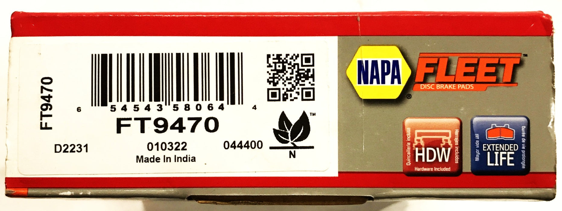NAPA Fleet Disc Brake Pad Set FT9470 NOS