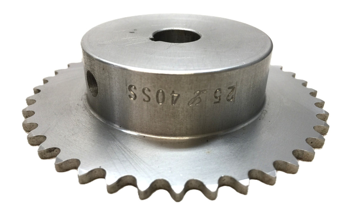 Linn Stainless Steel Roller Chain Sprocket with 1" Bore w/Keyway 25L40SS USED