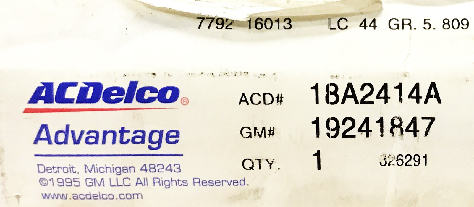 ACDelco GM Disc Brake Rotor (Non-Coated) 18A2414A NOS