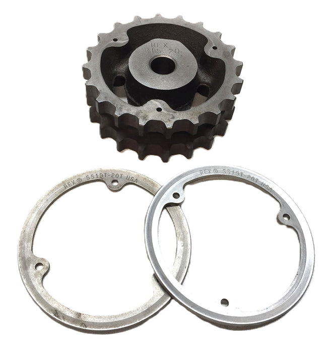 Rex Double-Roller Chain Sprocket w/Hardware(2pcs) 815-20 USED