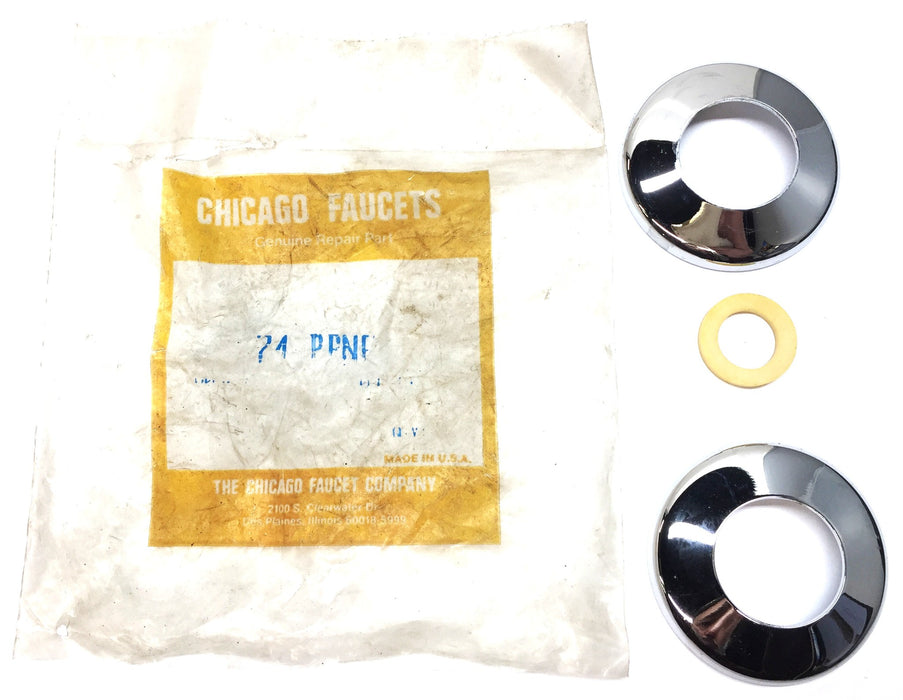 Chicago Faucets Polished Chrome Flange Kit (3pcs) 74PPNF NOS