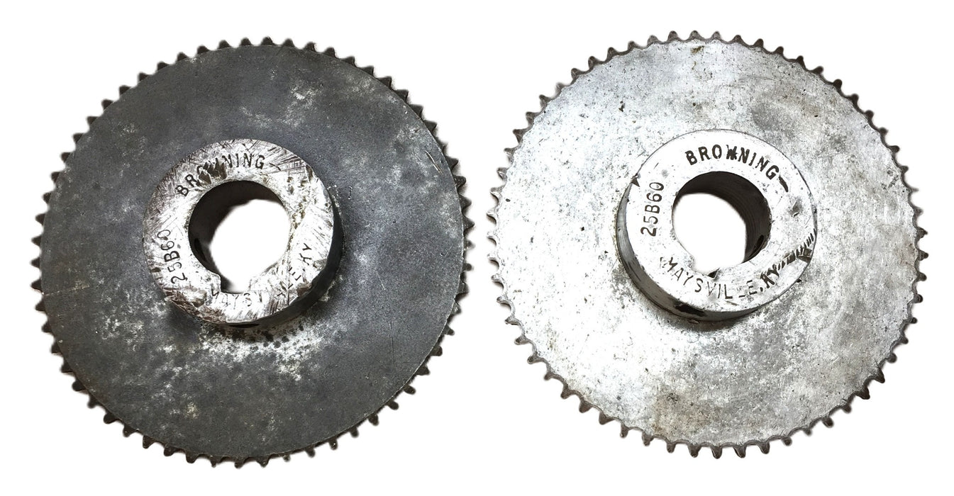 Browning Roller Chain Sprocket with 1" Bore and Keyway 25B60 [Lot of 2] USED