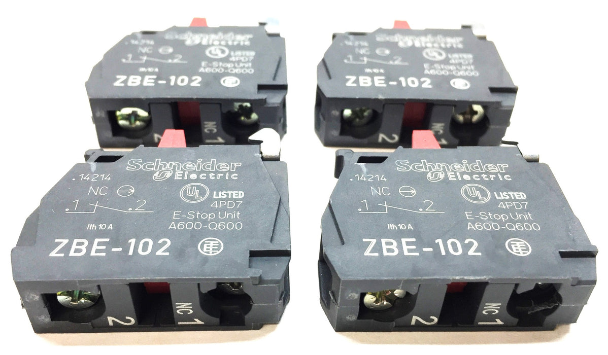 Schneider Electric E-Stop Unit Contact Block [Lot of 4] NOS