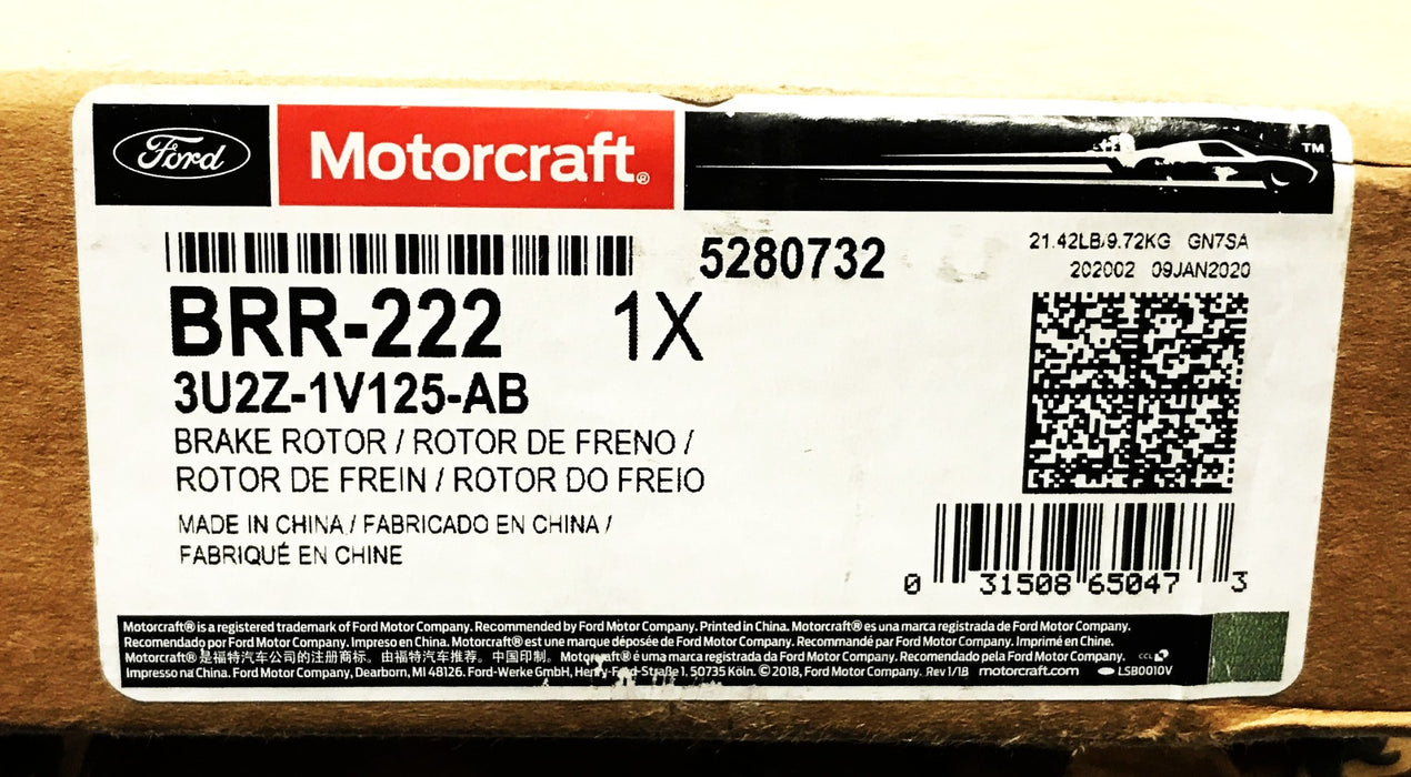Motorcraft Ford Disc Brake Rotor BRR-222 NOS